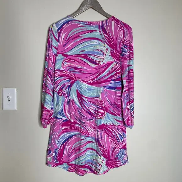 LILLY PULITZER Gianna Oh My Guava Engineered Lightweight Tunic Dress Small - Picture 8 of 9
